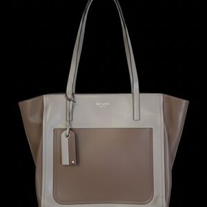 Kate Spade Taupe and Brown Tote Bag